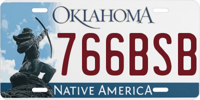 OK license plate 766BSB