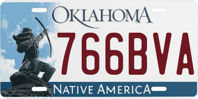 OK license plate 766BVA