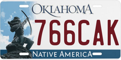 OK license plate 766CAK