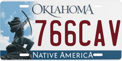 OK license plate 766CAV