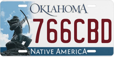 OK license plate 766CBD