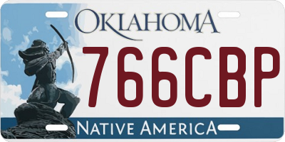 OK license plate 766CBP