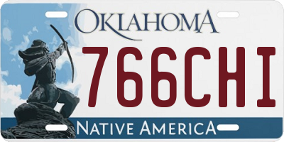 OK license plate 766CHI
