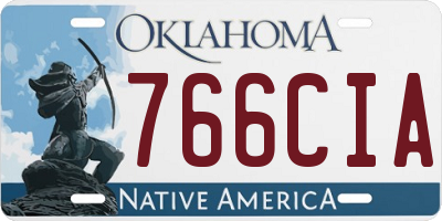 OK license plate 766CIA