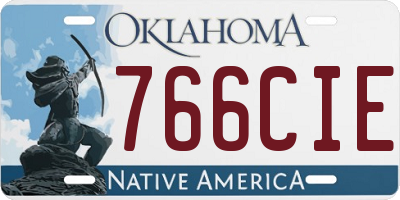 OK license plate 766CIE