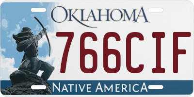 OK license plate 766CIF