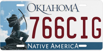 OK license plate 766CIG