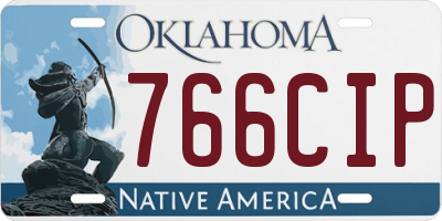 OK license plate 766CIP