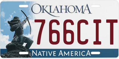 OK license plate 766CIT