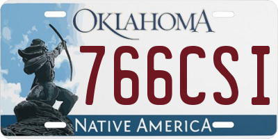OK license plate 766CSI