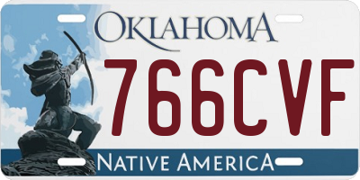 OK license plate 766CVF
