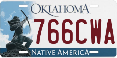 OK license plate 766CWA