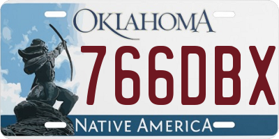 OK license plate 766DBX