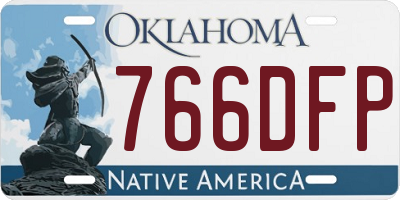 OK license plate 766DFP