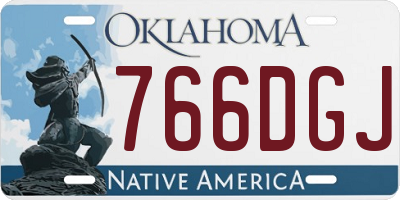 OK license plate 766DGJ