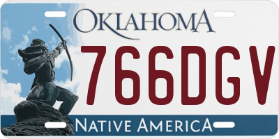 OK license plate 766DGV
