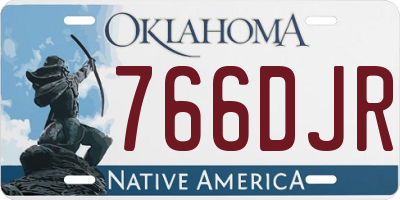 OK license plate 766DJR