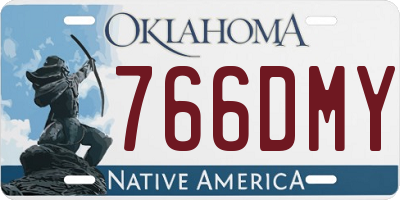 OK license plate 766DMY