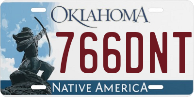 OK license plate 766DNT