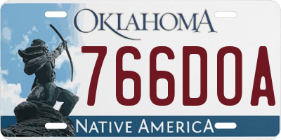 OK license plate 766DOA