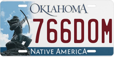 OK license plate 766DOM