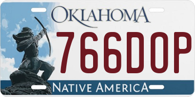 OK license plate 766DOP