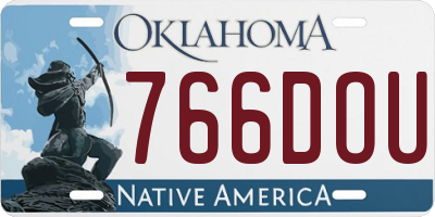 OK license plate 766DOU