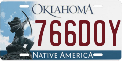 OK license plate 766DOY