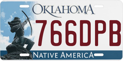 OK license plate 766DPB