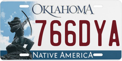 OK license plate 766DYA