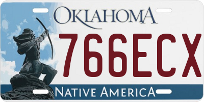 OK license plate 766ECX