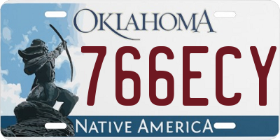 OK license plate 766ECY