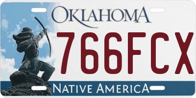 OK license plate 766FCX