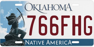 OK license plate 766FHG