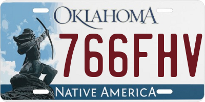 OK license plate 766FHV