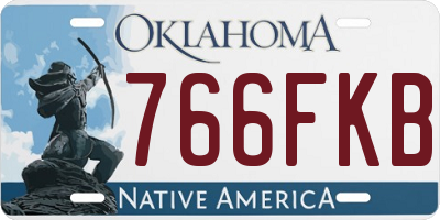 OK license plate 766FKB