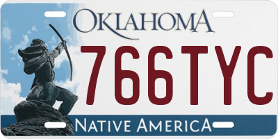 OK license plate 766TYC