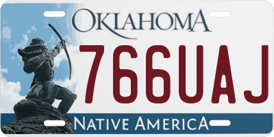 OK license plate 766UAJ