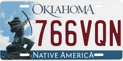 OK license plate 766VQN