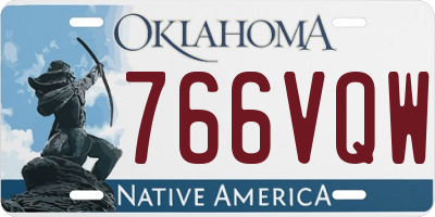 OK license plate 766VQW