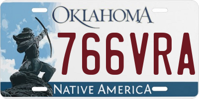 OK license plate 766VRA