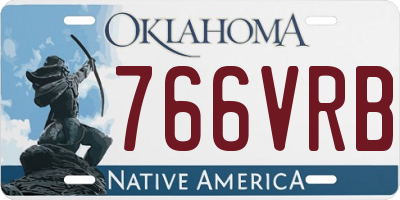 OK license plate 766VRB