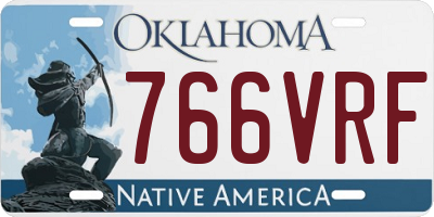 OK license plate 766VRF