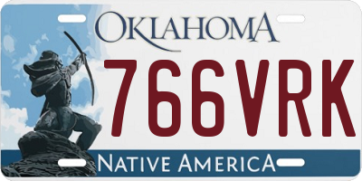 OK license plate 766VRK