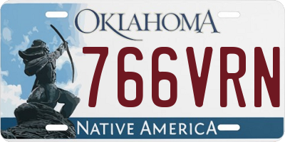 OK license plate 766VRN