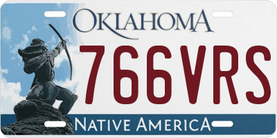 OK license plate 766VRS
