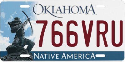 OK license plate 766VRU