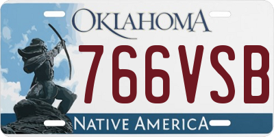 OK license plate 766VSB