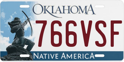 OK license plate 766VSF