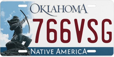 OK license plate 766VSG